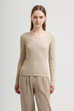 GINNY RIBBED KNIT CARDIGAN