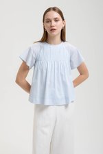 ESRA PIN TUCK FLUTTER SLEEVES TOP