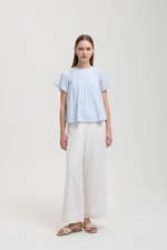 ESRA PIN TUCK FLUTTER SLEEVES TOP