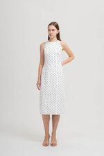 CHELSEA POLKADOT SHEATH DRESS