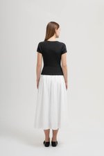 AMERSON RIBBED KNIT TOP W DETACHABLE SCARF