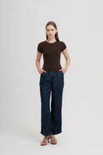 AMERSON RIBBED KNIT TOP W DETACHABLE SCARF