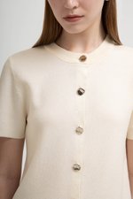 IVANNA SILVER BUTTON KNIT TOP