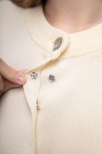 IVANNA SILVER BUTTON KNIT TOP