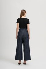 INGRID LINEN DENIM WIDE LEG PANTS