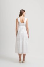 ALYSSA TIERED CHECKERED MIDI DRESS