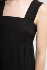 ALYSSA TIERED CHECKERED MIDI DRESS