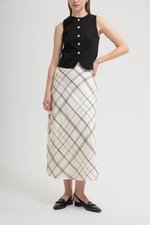 MOIRA CHECKERED BIAS SKIRT