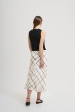 MOIRA CHECKERED BIAS SKIRT