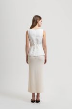 SILVIE BUTTONDOWN TIE BACK LINEN TOP