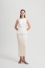 SILVIE BUTTONDOWN TIE BACK LINEN TOP