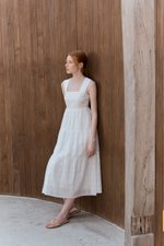 ALYSSA TIERED CHECKERED MIDI DRESS