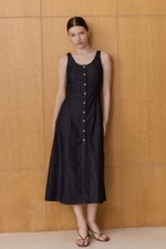 ARELLA BUTTON DOWN DENIM MIDI DRESS