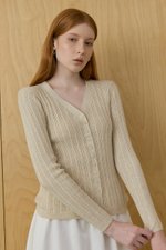 GINNY RIBBED KNIT CARDIGAN
