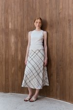 MOIRA CHECKERED BIAS SKIRT