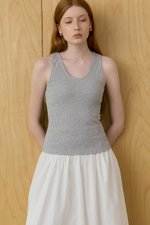 OLINA PADDED SCOOP NECK TANK TOP