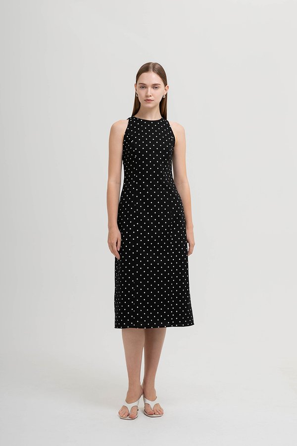 CHELSEA POLKADOT SHEATH DRESS