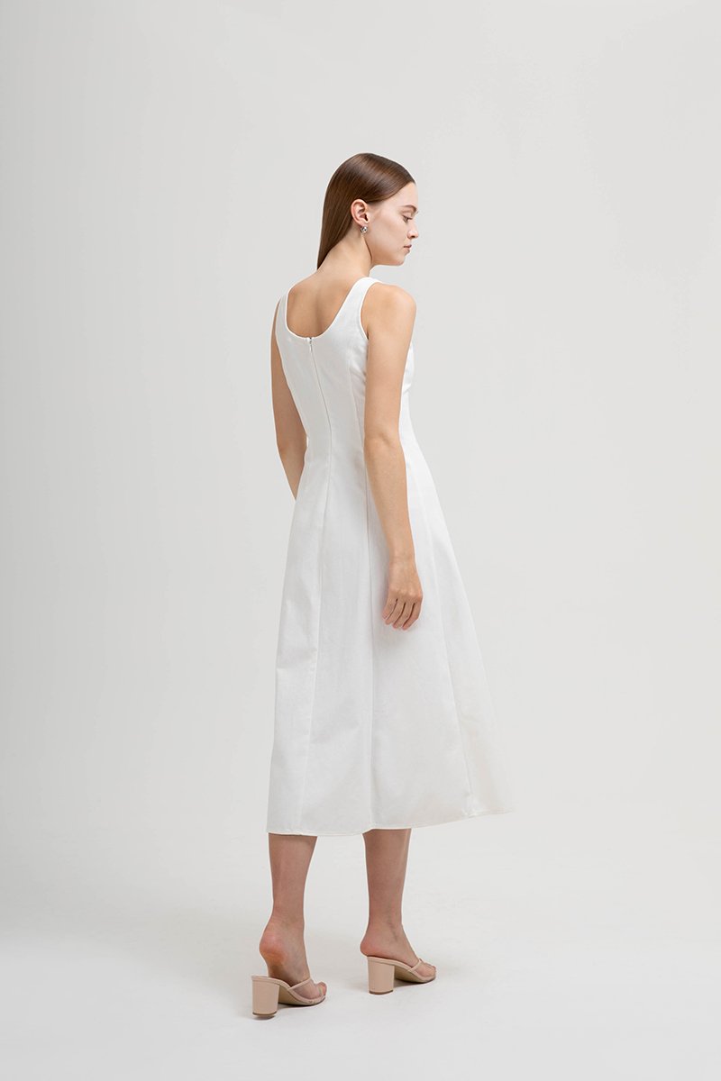 ARELLA BUTTON DOWN DENIM MIDI DRESS