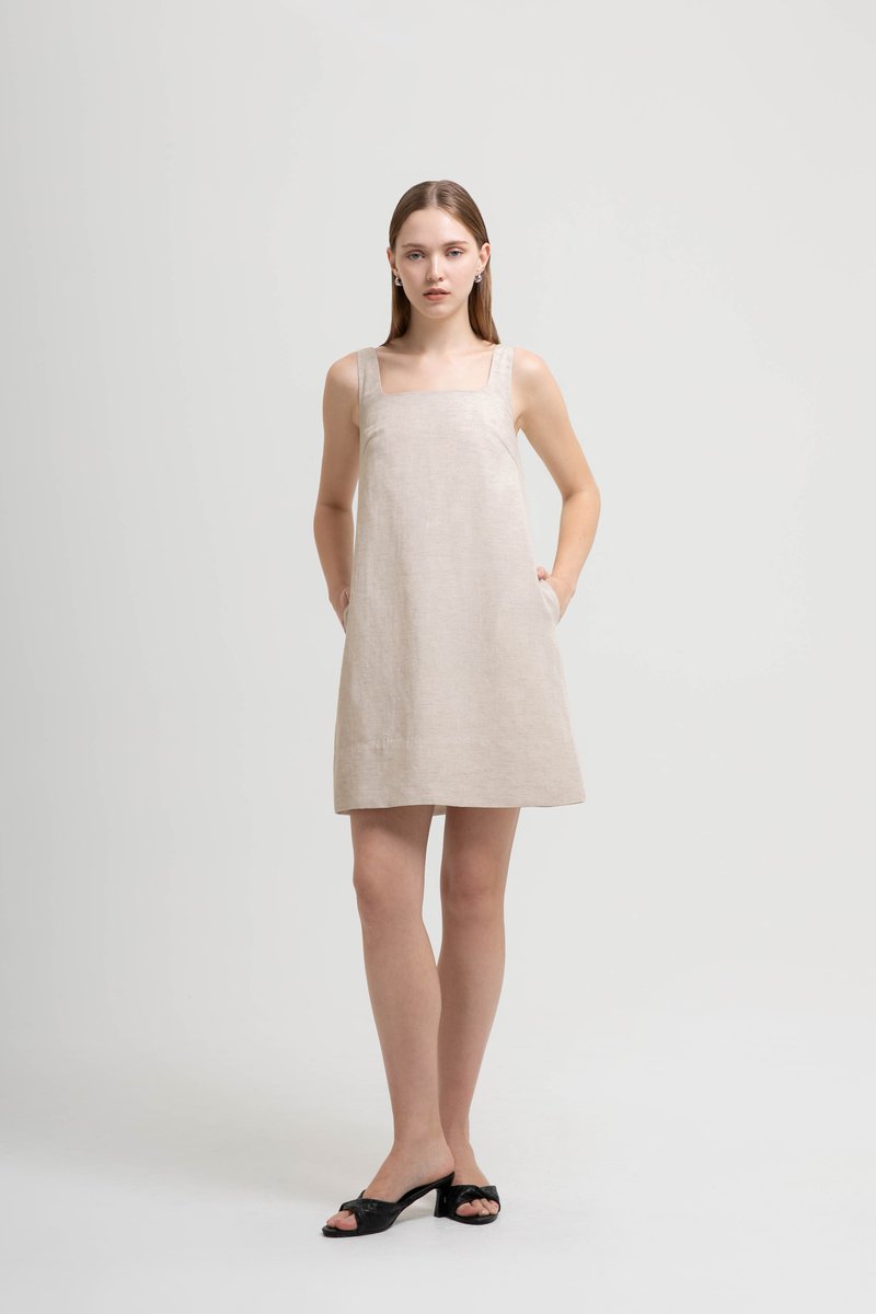 TASYA SHIFT LINEN MINI DRESS