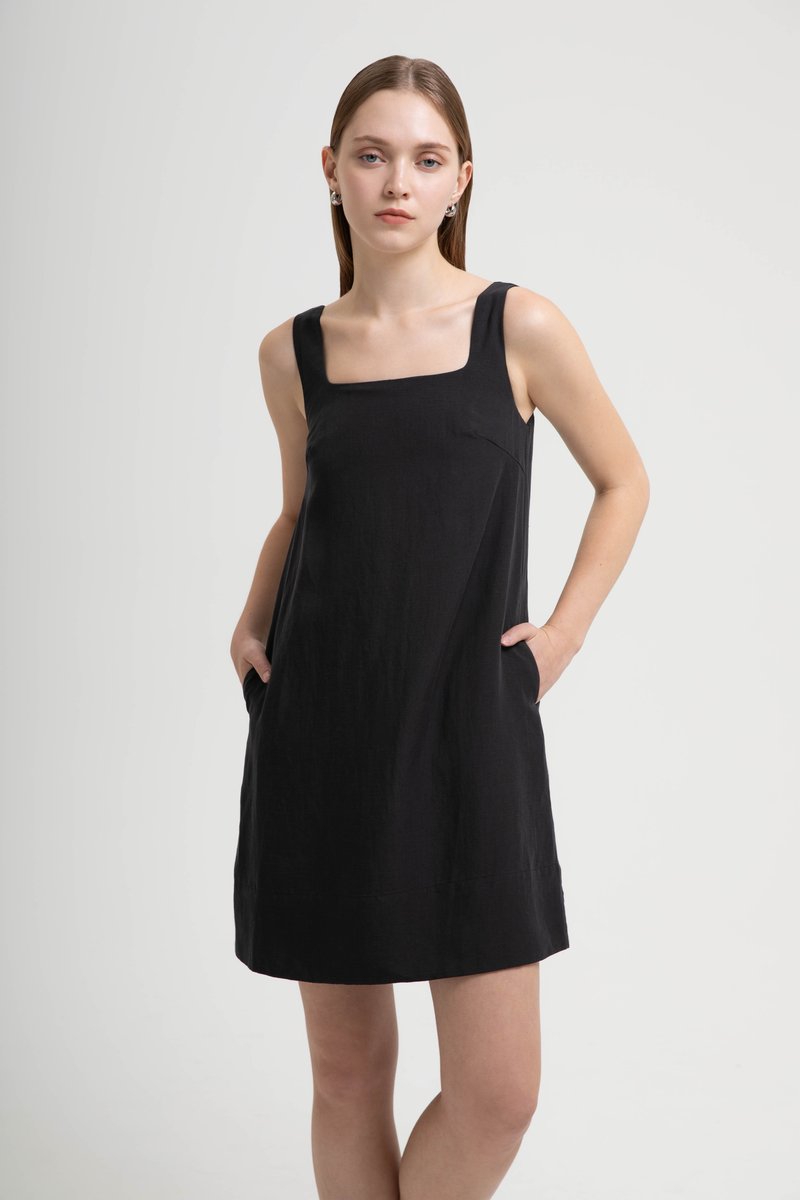 TASYA SHIFT LINEN MINI DRESS