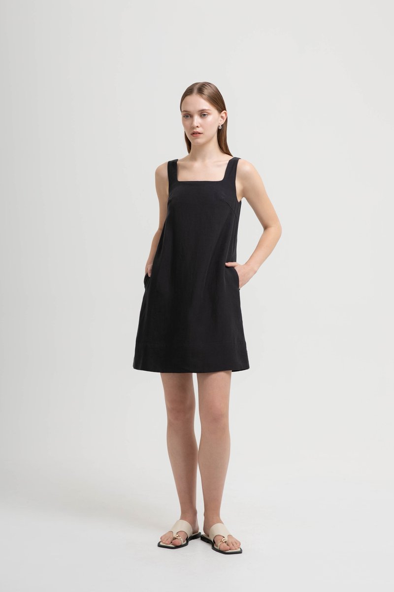 TASYA SHIFT LINEN MINI DRESS