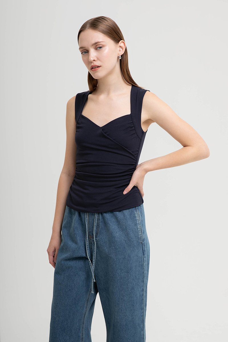 VALERIN SWEET HEART RUCHED TOP