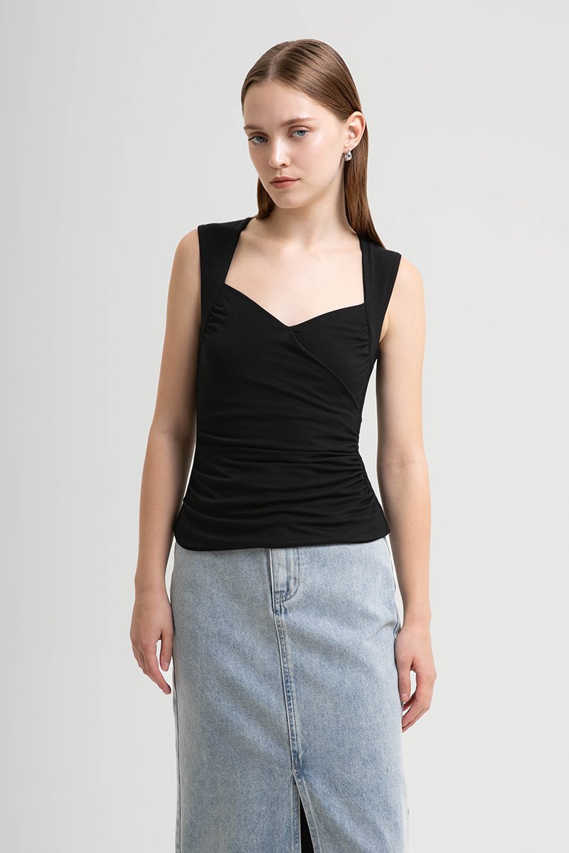 VALERIN SWEET HEART RUCHED TOP