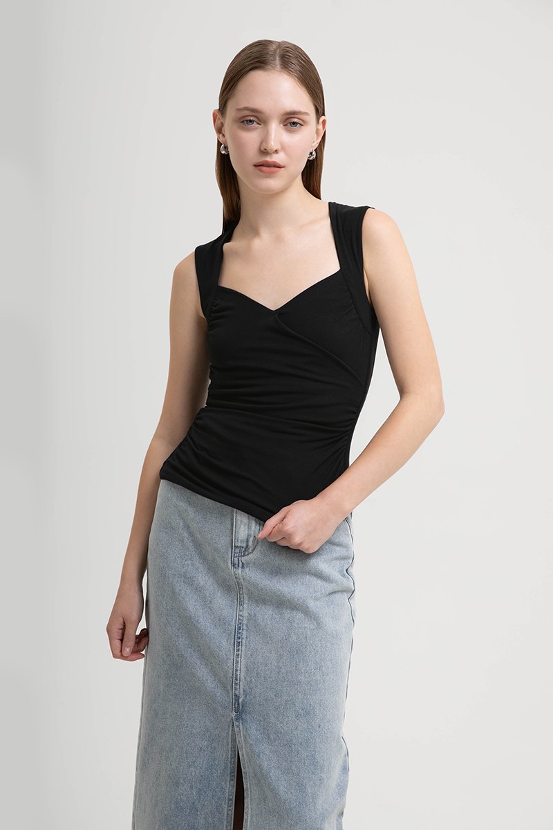 VALERIN SWEET HEART RUCHED TOP