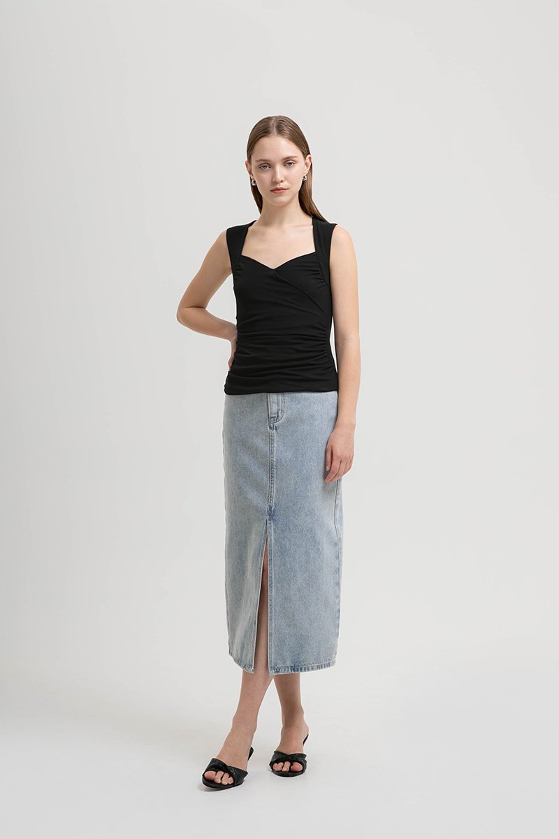 VALERIN SWEET HEART RUCHED TOP