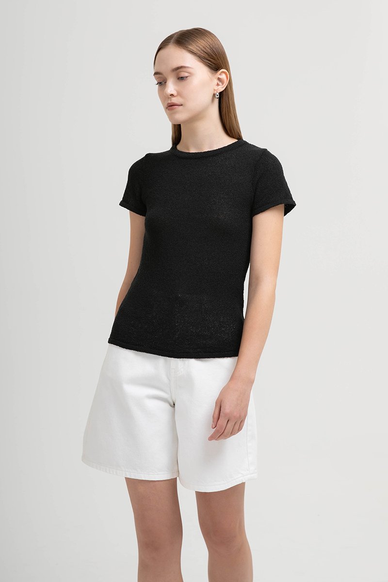 LEONE CREW NECK KNIT TOP