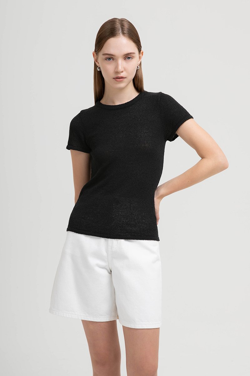 LEONE CREW NECK KNIT TOP