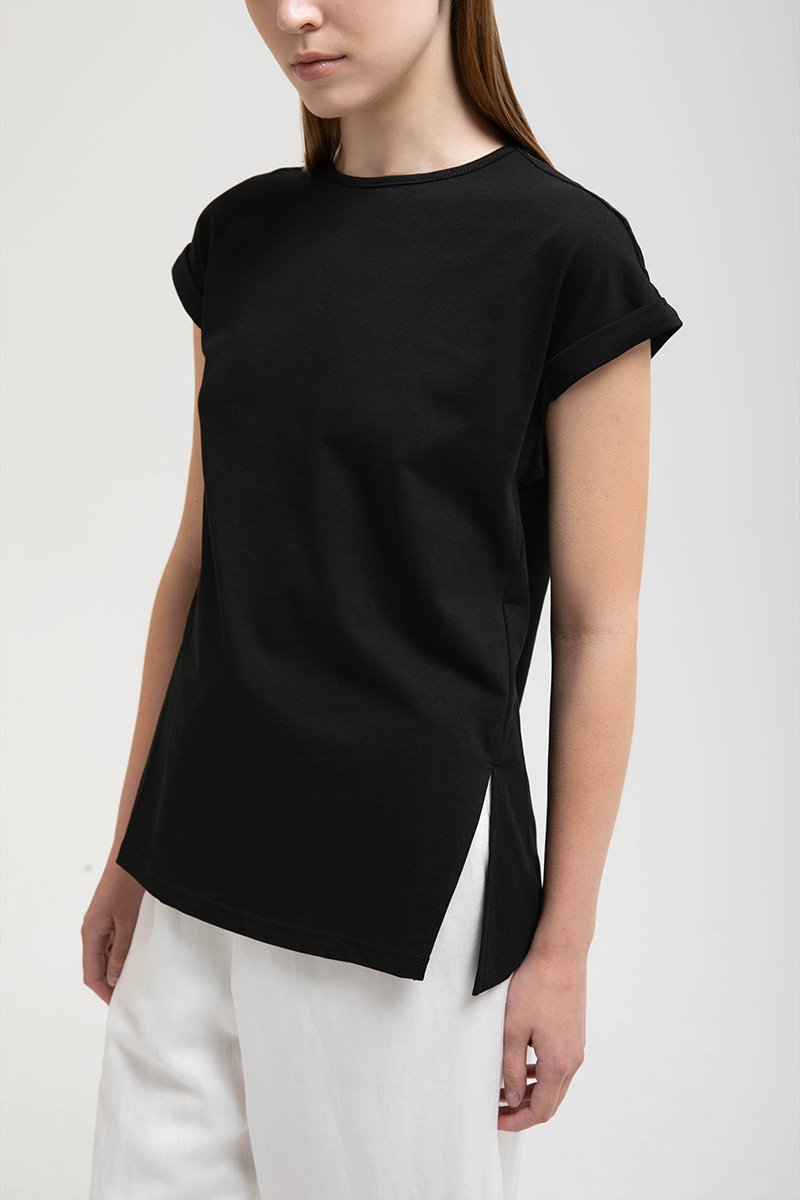 PENNY ROLLED CAP SLEEVES OVERSIZED TEE