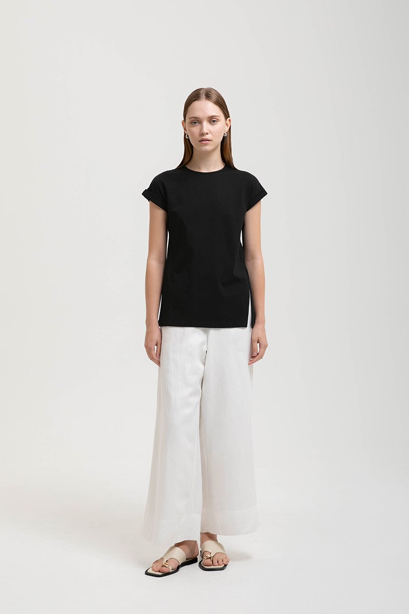 PENNY ROLLED CAP SLEEVES OVERSIZED TEE