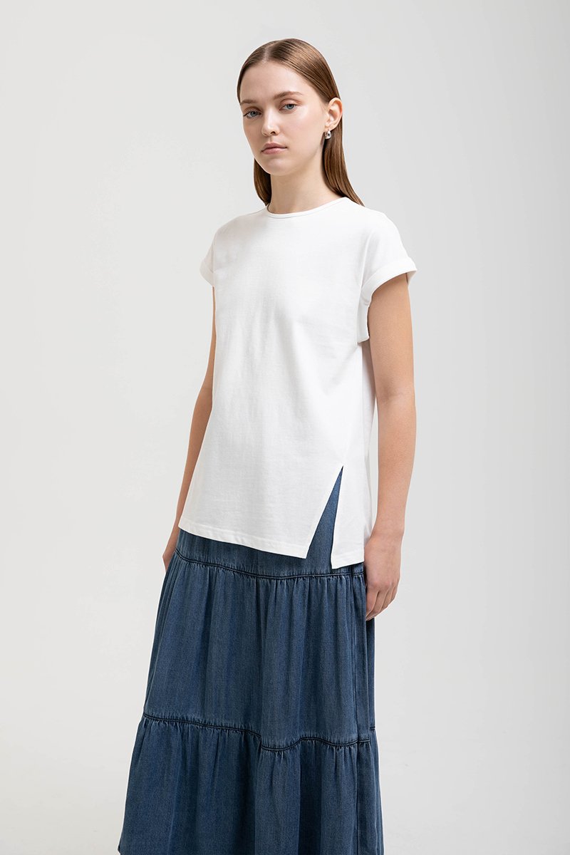 PENNY ROLLED CAP SLEEVES OVERSIZED TEE