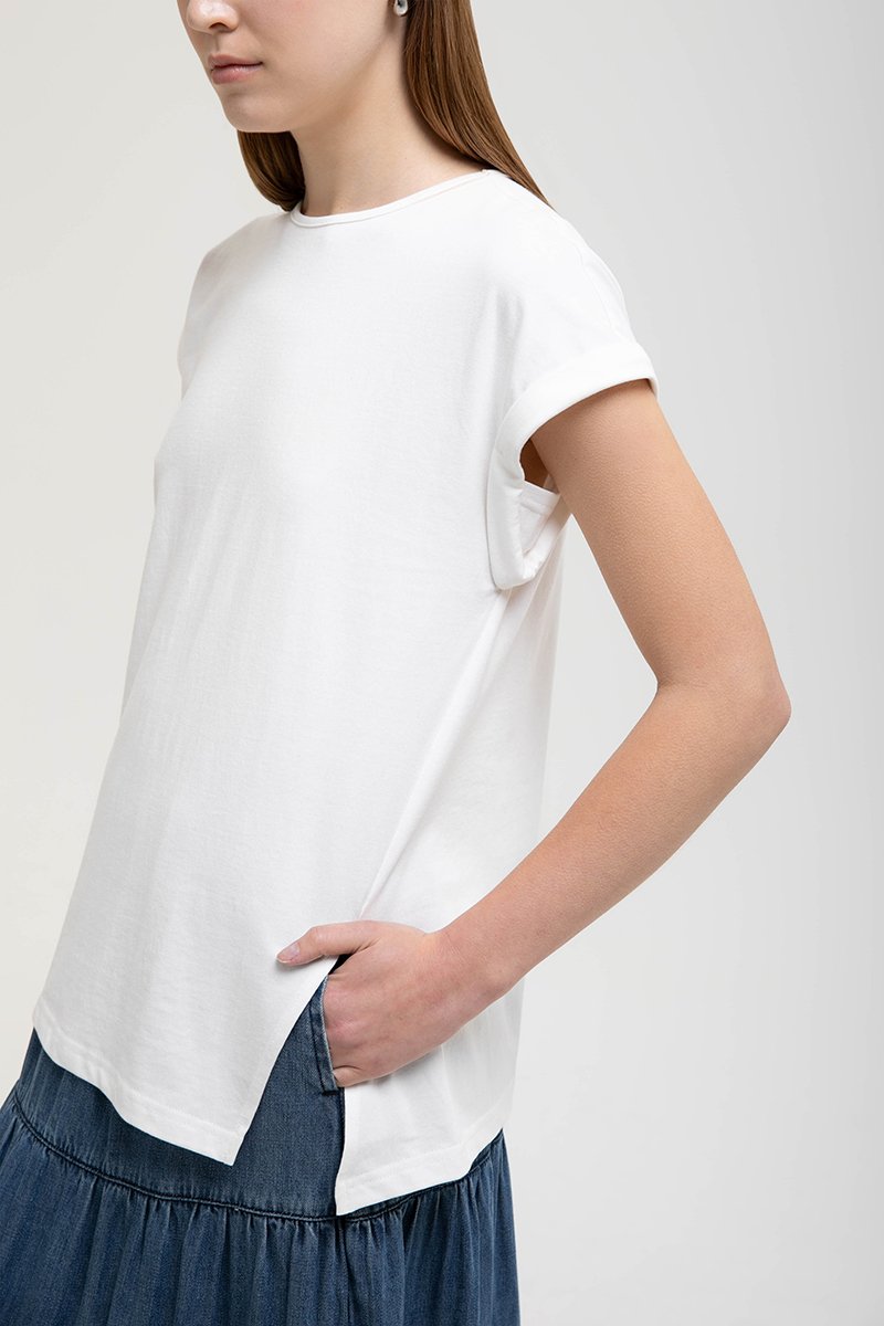 PENNY ROLLED CAP SLEEVES OVERSIZED TEE