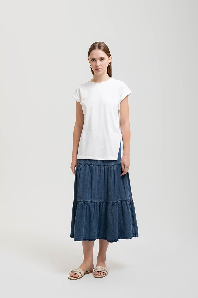 PENNY ROLLED CAP SLEEVES OVERSIZED TEE