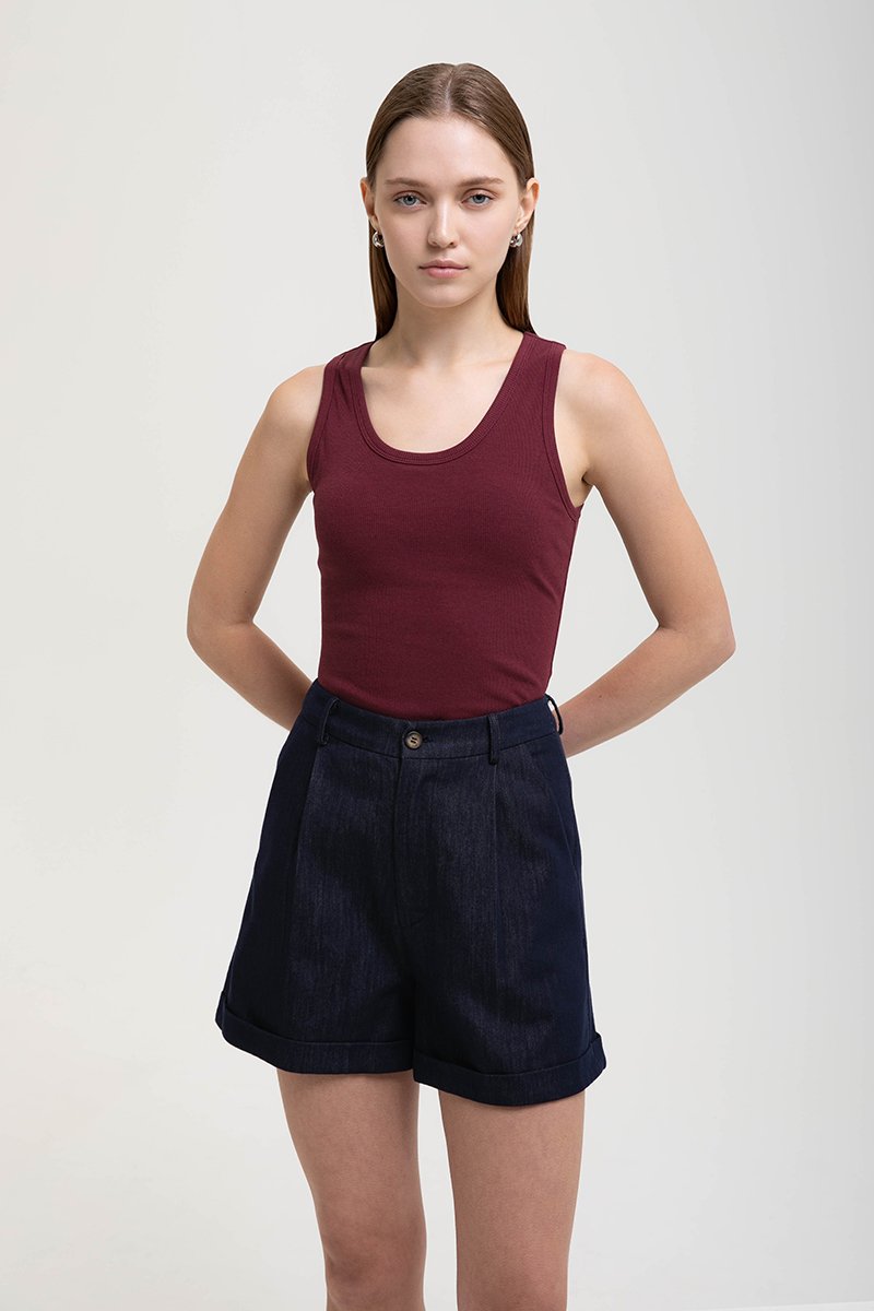 OLINA PADDED SCOOP NECK TANK TOP