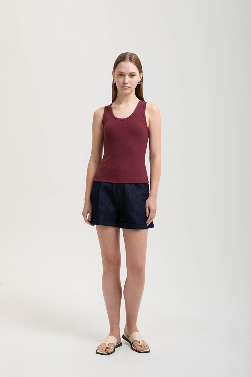 OLINA PADDED SCOOP NECK TANK TOP