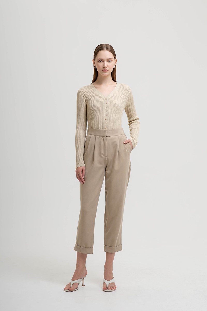 GINNY RIBBED KNIT CARDIGAN