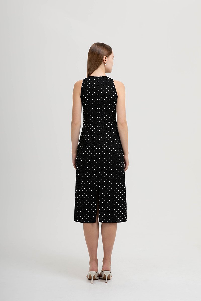 CHELSEA POLKADOT SHEATH DRESS