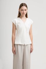 BETH WRAP LINEN TOP