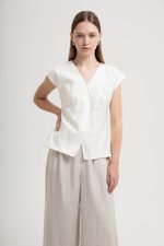 BETH WRAP LINEN TOP