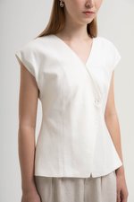 BETH WRAP LINEN TOP