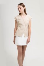 BETH WRAP LINEN TOP