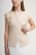 BETH WRAP LINEN TOP