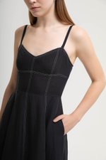 BEVERLY CONTRAST CAMI LINEN DRESS