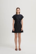 KRISTINA RUCHED DENIM DRESS