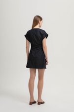 KRISTINA RUCHED DENIM DRESS