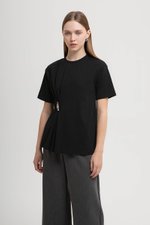 KATRINE RUCHED TEE W REMOVABLE BROOCH