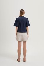 KEIYA BUTTONDOWN LACE TRIM MUSLIN TOP